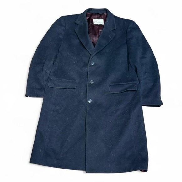 Moores Clothing Other - Vintage Lanificio Vallombrosa Moores Navy Wool Cashmere Trench Overcoat